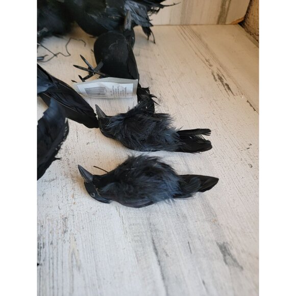 Halloween prop crow AS IS bird unique set home decor scary accessory realistic - Picture 4 of 15